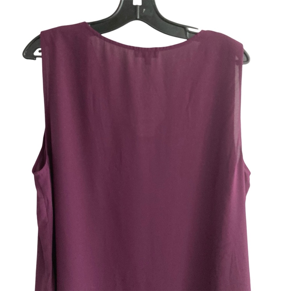 Laura Sheer Plum Sleeveless Top Size 18 - Picture 9 of 10